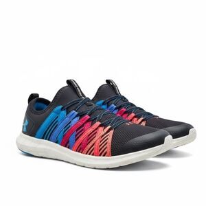 Under Armour Girls Black Athletic Shoes with Blue and Pink Accent 6.5Y